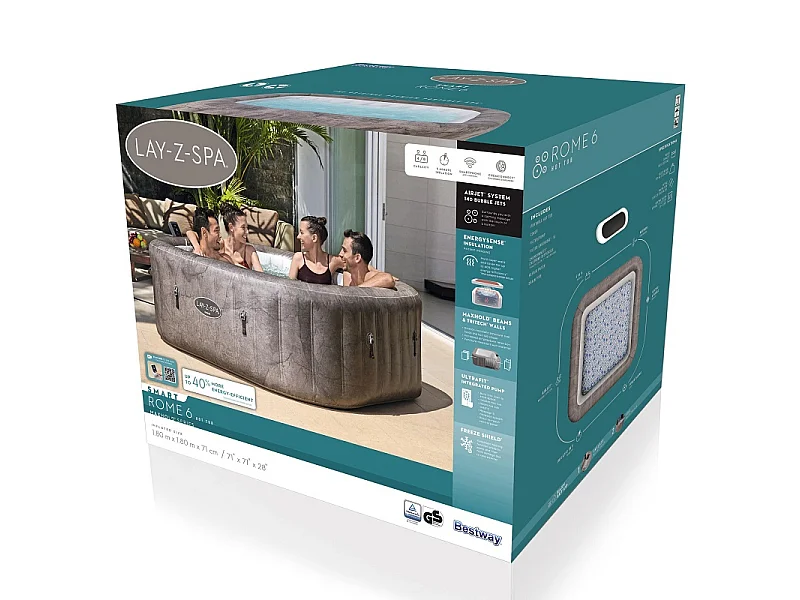 Spa gonflable Bestway Lay-Z-Spa ROME EnergySense Airjet 6 places