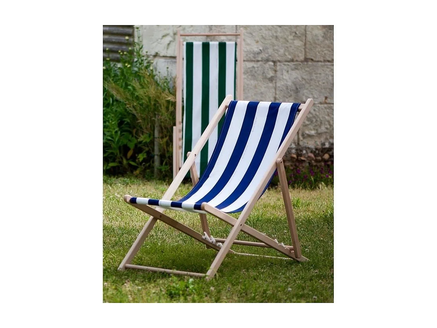 Chilienne agrafée rayures - Bleu / Blanc