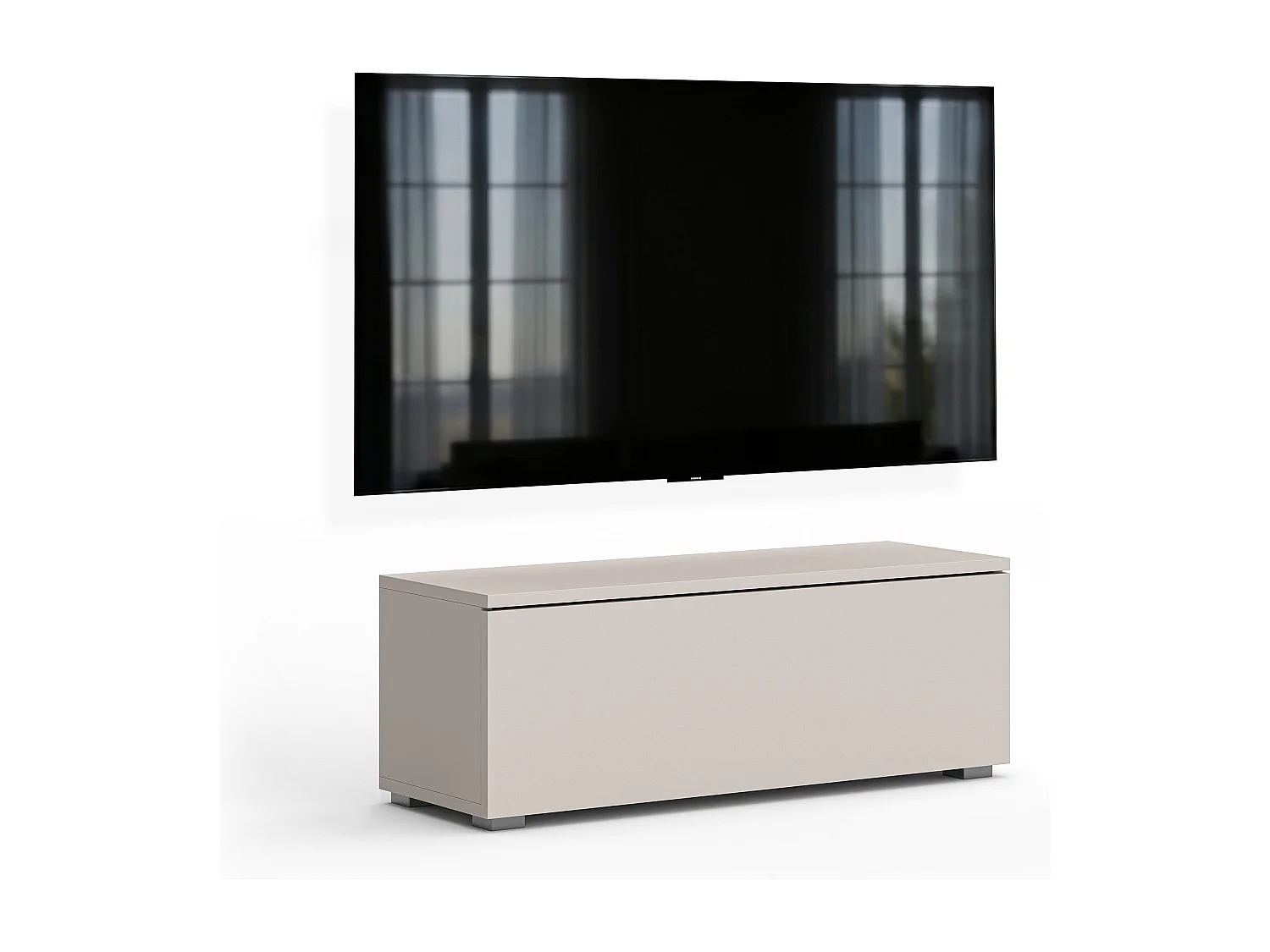 AX LIVING Meuble TV Barvo 100 cm Beige Cachemire Sur Pieds