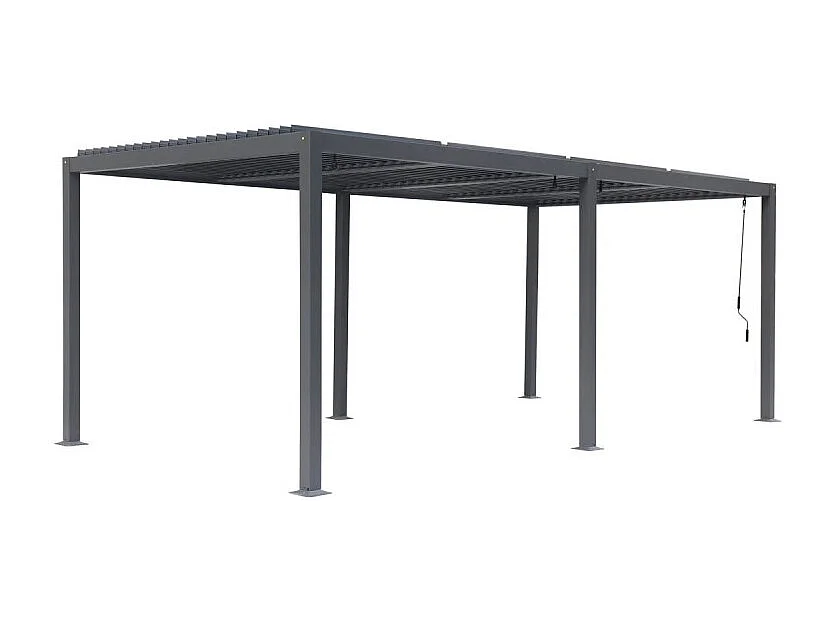 Pergola bioclimatique Evonis 6 x 3 m aluminium et acier graphite Hespéride