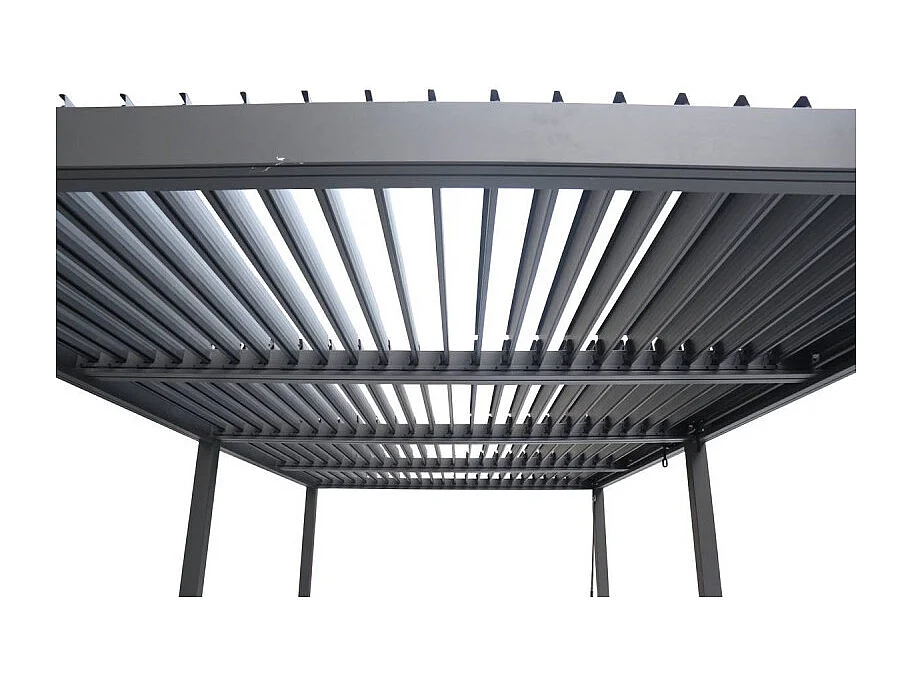 Pergola bioclimatique Evonis 6 x 3 m aluminium et acier graphite Hespéride