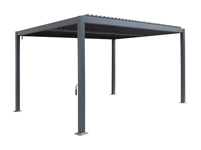 Pergola bioclimatique Evonis 4 x 3 m aluminium et acier graphite Hespéride