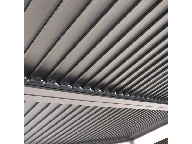 Pergola bioclimatique Evonis 4 x 3 m aluminium et acier graphite Hespéride