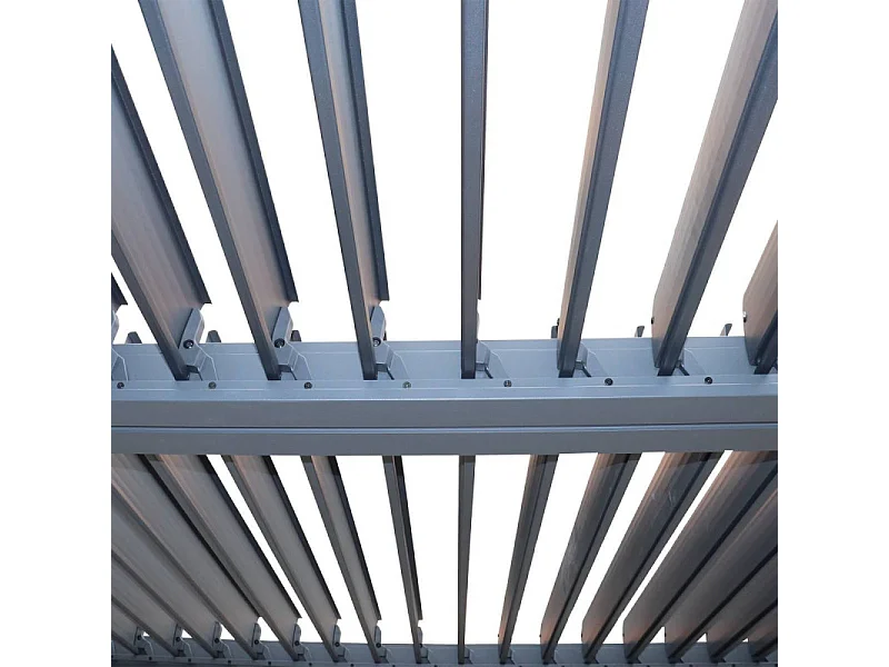 Pergola bioclimatique Evonis 4 x 3 m aluminium et acier graphite Hespéride