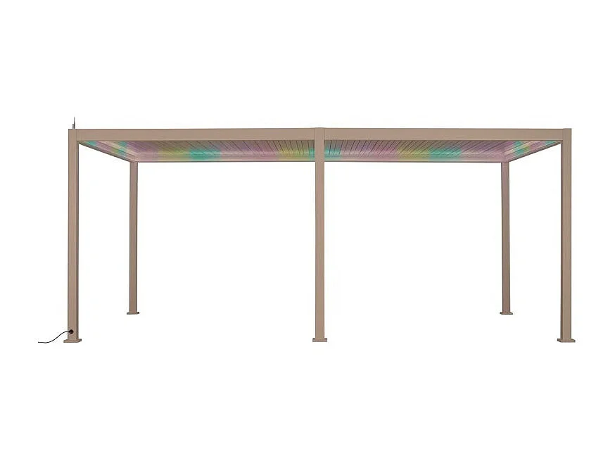 Pergola bioclimatique Evora électrique 6 x 3 m aluminium argile Hespéride