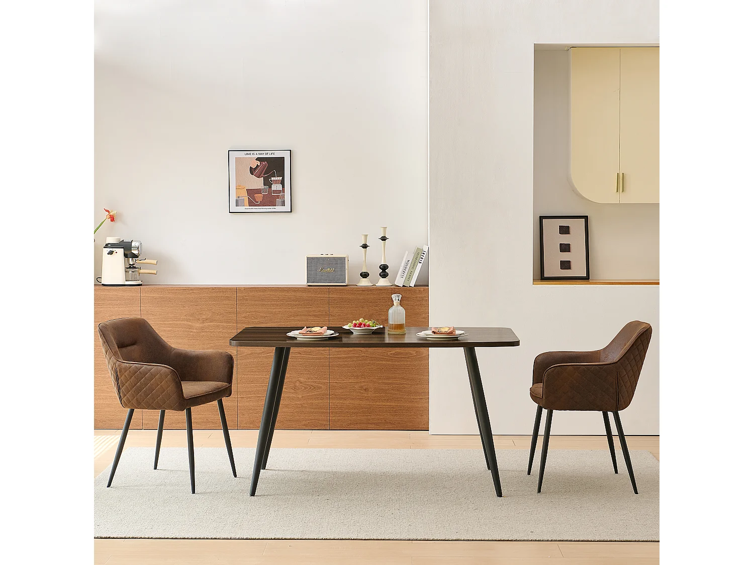 SONARA Dining Chair Faux Leather Modern Style for Dining Room Set of 2