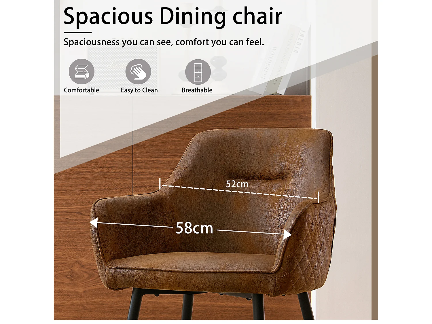 SONARA Dining Chair Faux Leather Modern Style for Dining Room Set of 2