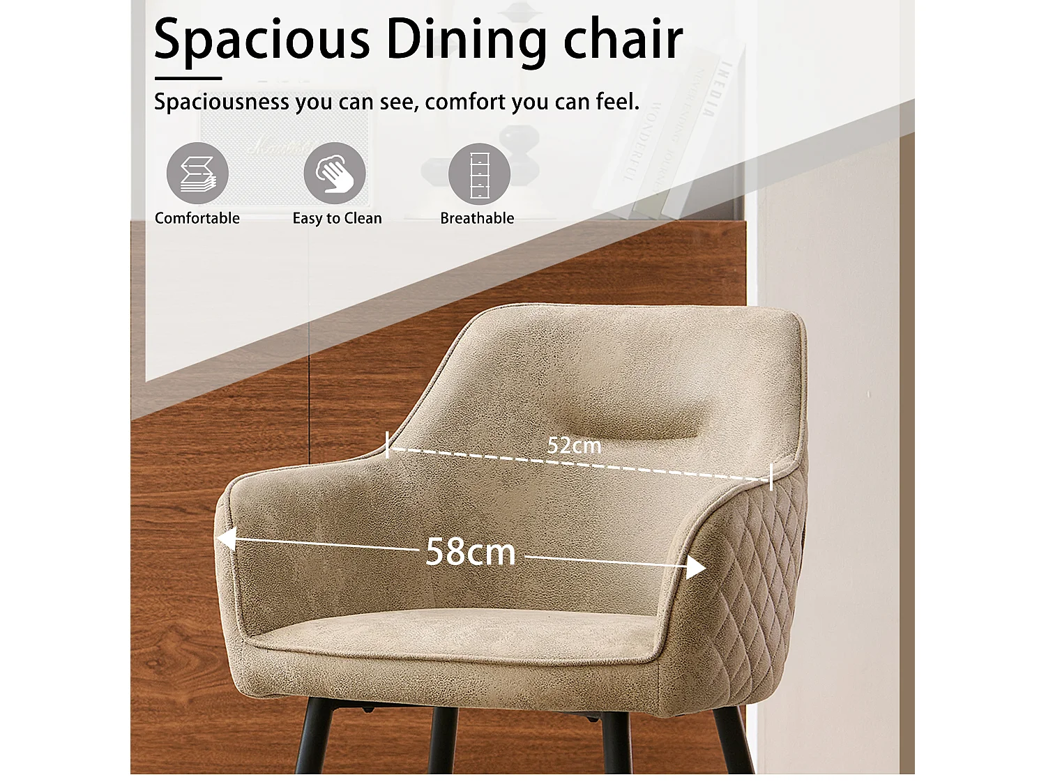 SONARA Dining Chair Faux Leather Modern Style for Dining Room Set of 2