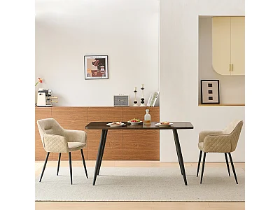 SONARA Dining Chair Faux Leather Modern Style for Dining Room Set of 2
