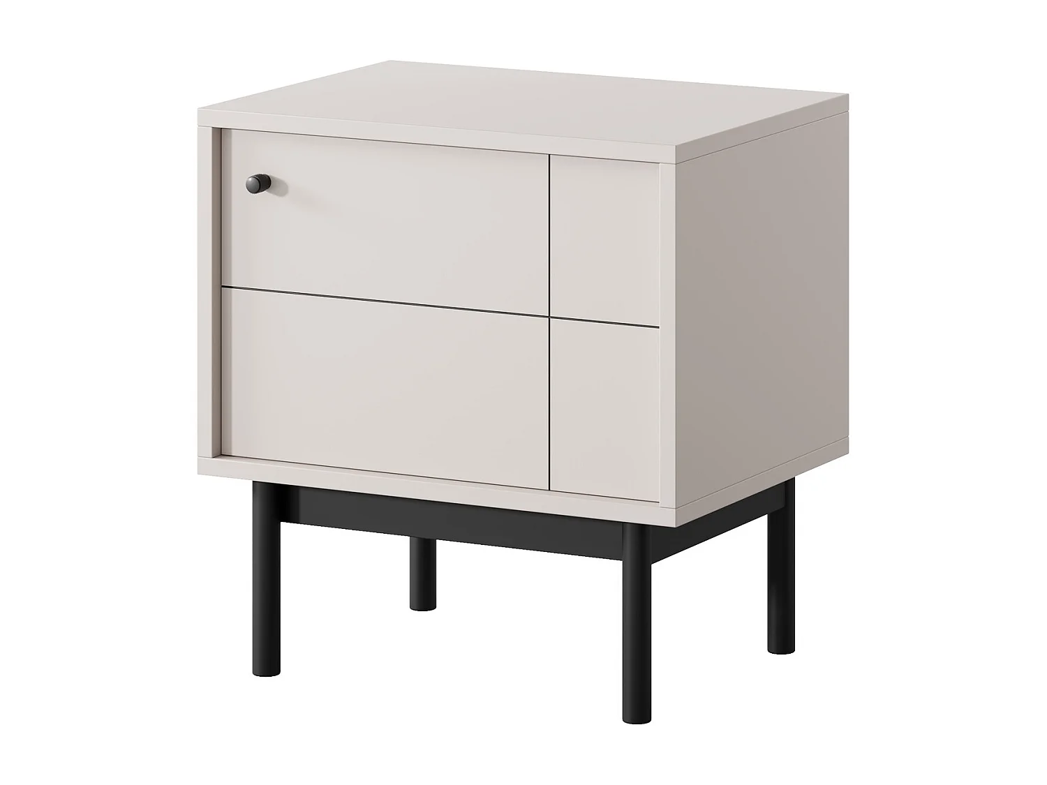 Table de chevet 55 cm Lunaris avec tiroir pour chambre, sur pieds - cachemire