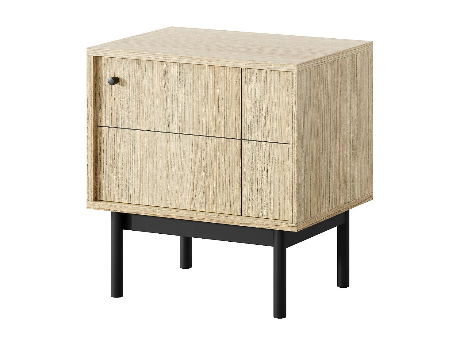 Table de chevet 55 cm Lunaris avec tiroir pour chambre, sur pieds - chêne Linea