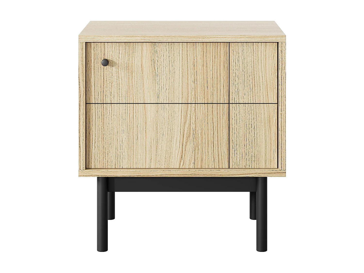 Table de chevet 55 cm Lunaris avec tiroir pour chambre, sur pieds - chêne Linea