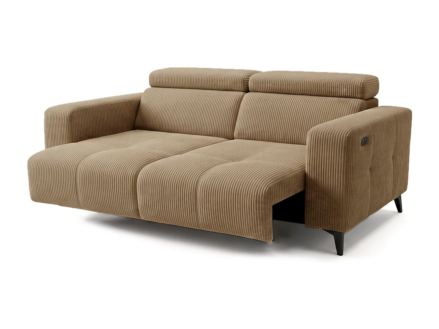 Elektrisches Relaxsofa Nicolette mit USB-Anschluss und Verstellbaren Kopfstützen – Modernes Premium Sofa
