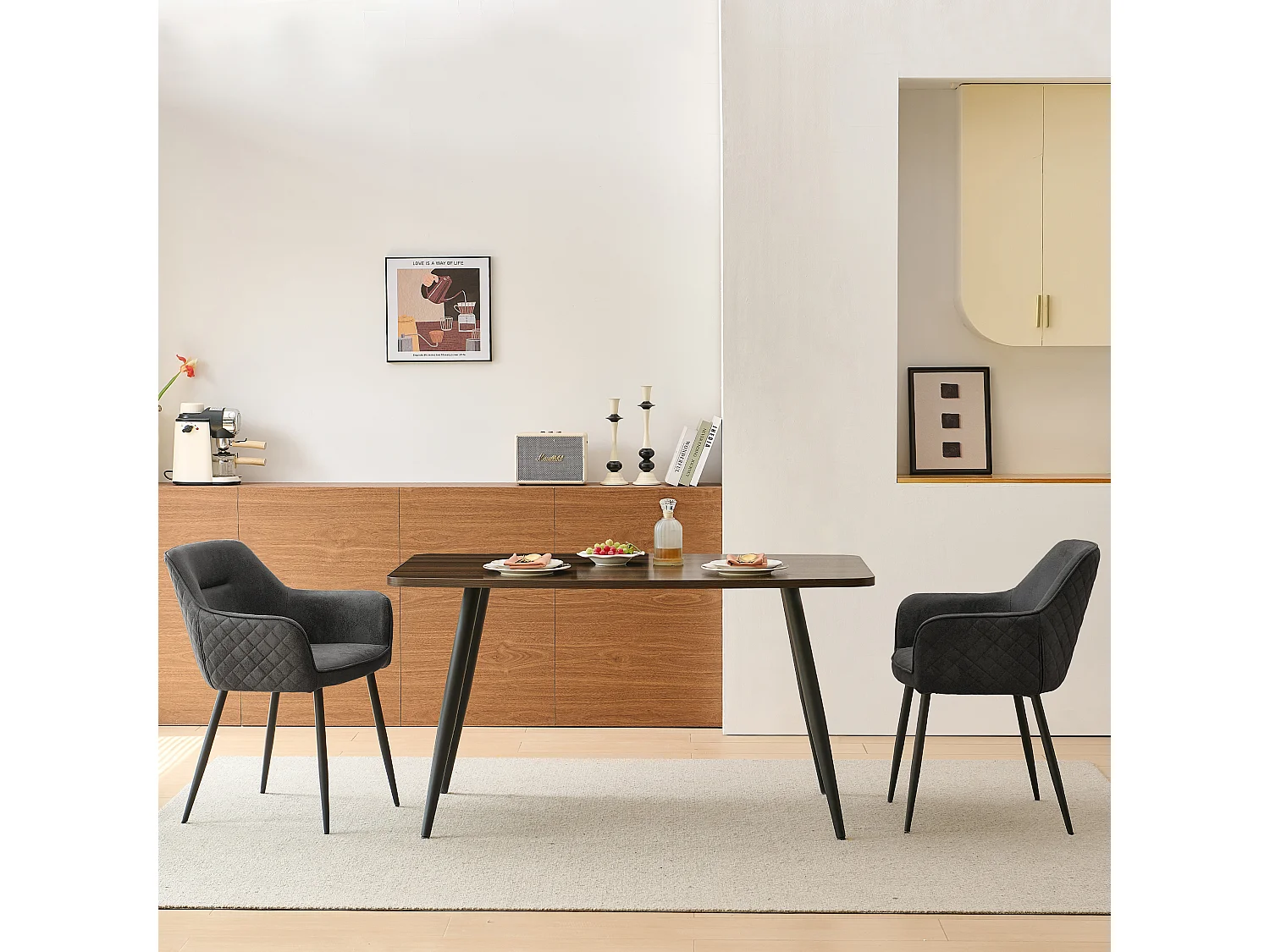SONARA Dining Chair Faux Leather Modern Style for Dining Room Set of 2