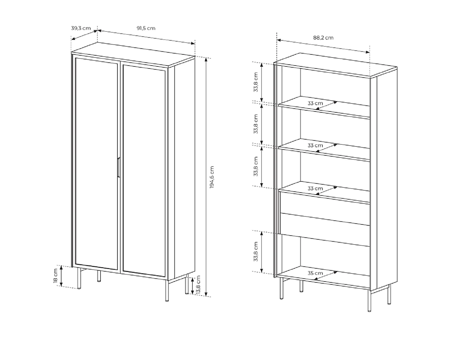 Vitrine en verre 92 cm Senzia - éclairage LED, pieds hauts - vitrine avec tiroirs, cachemire