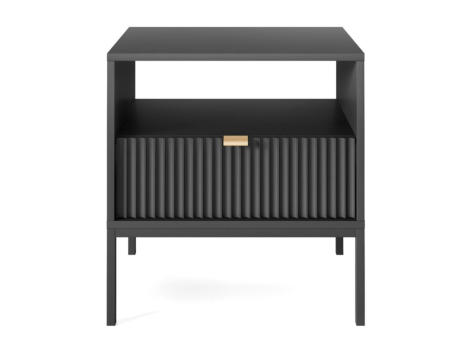 Table de chevet 50 cm Galla - table de nuit avec tiroir, Noir