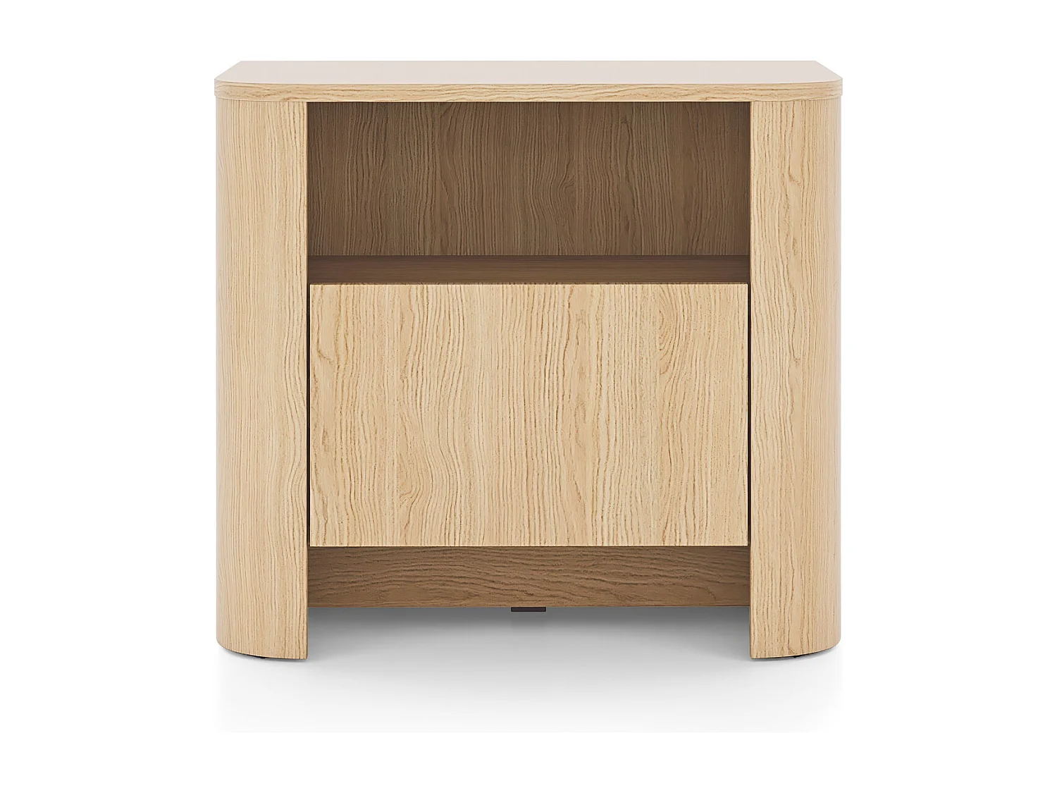 Nachtkastje met lade 60 cm Mezzano, nachtkastje voor de slaapkamer - Vicenza eiken
