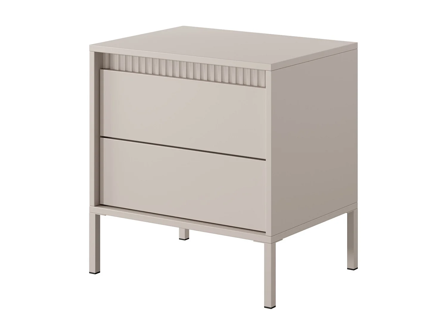 Nachtkastje met lades Santori - hoge poten, moderne stijl - beige nachtkastje