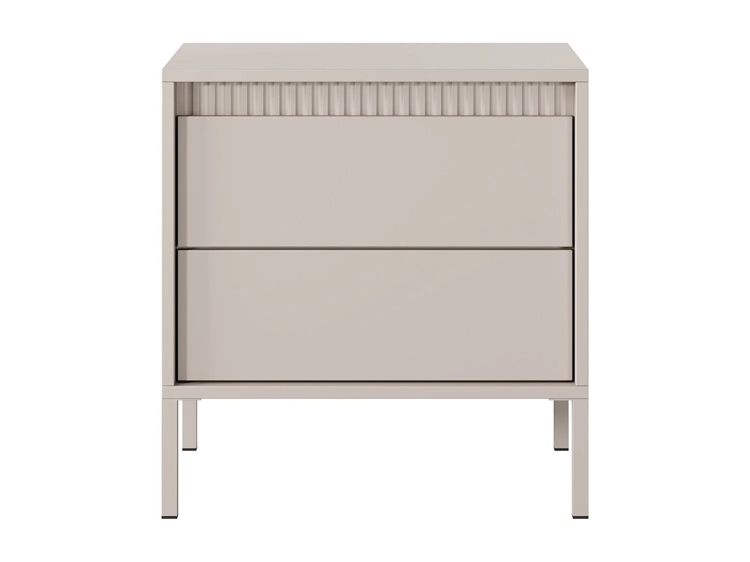 Nachtkastje met lades Santori - hoge poten, moderne stijl - beige nachtkastje