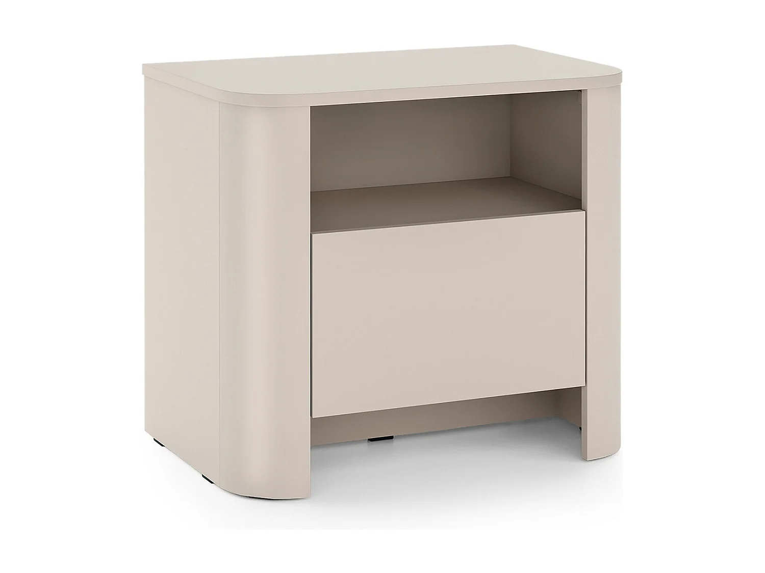 Table de chevet avec tiroir 60 cm Mezzano, meuble de nuit pour chambre - cachemire
