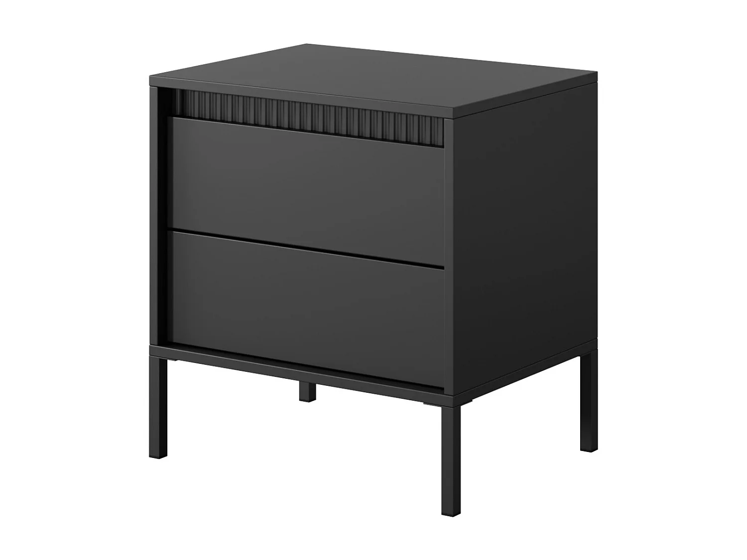 Table de chevet avec tiroirs Santori - pieds hauts, style moderne - table de chevet noire