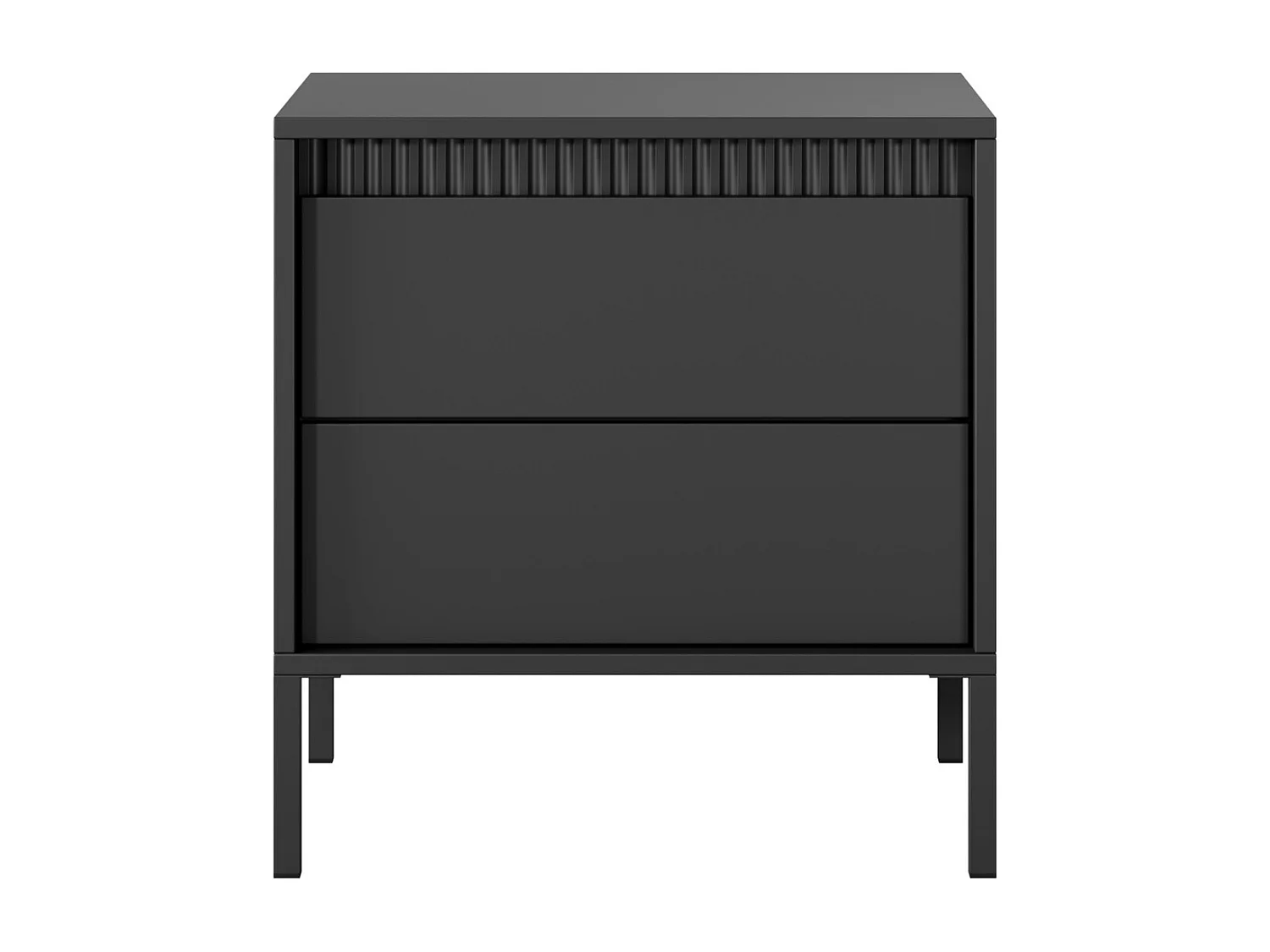 Table de chevet avec tiroirs Santori - pieds hauts, style moderne - table de chevet noire