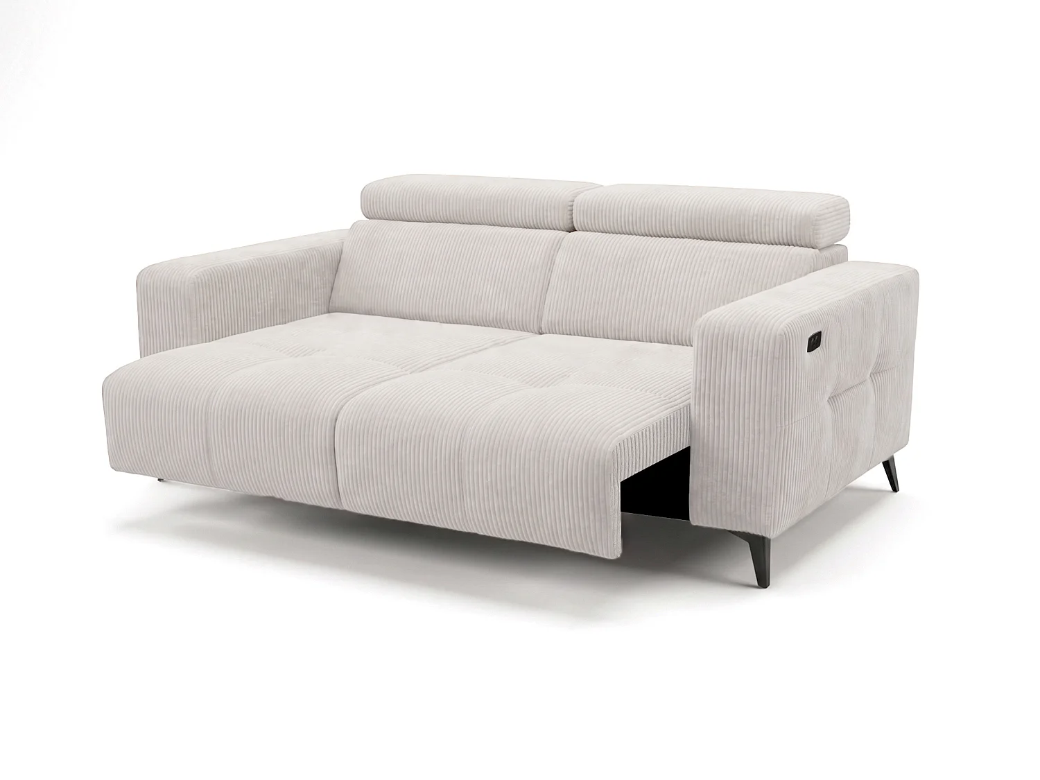 Elektrisches Relaxsofa Nicolette mit USB-Anschluss und Verstellbaren Kopfstützen – Modernes Premium Sofa