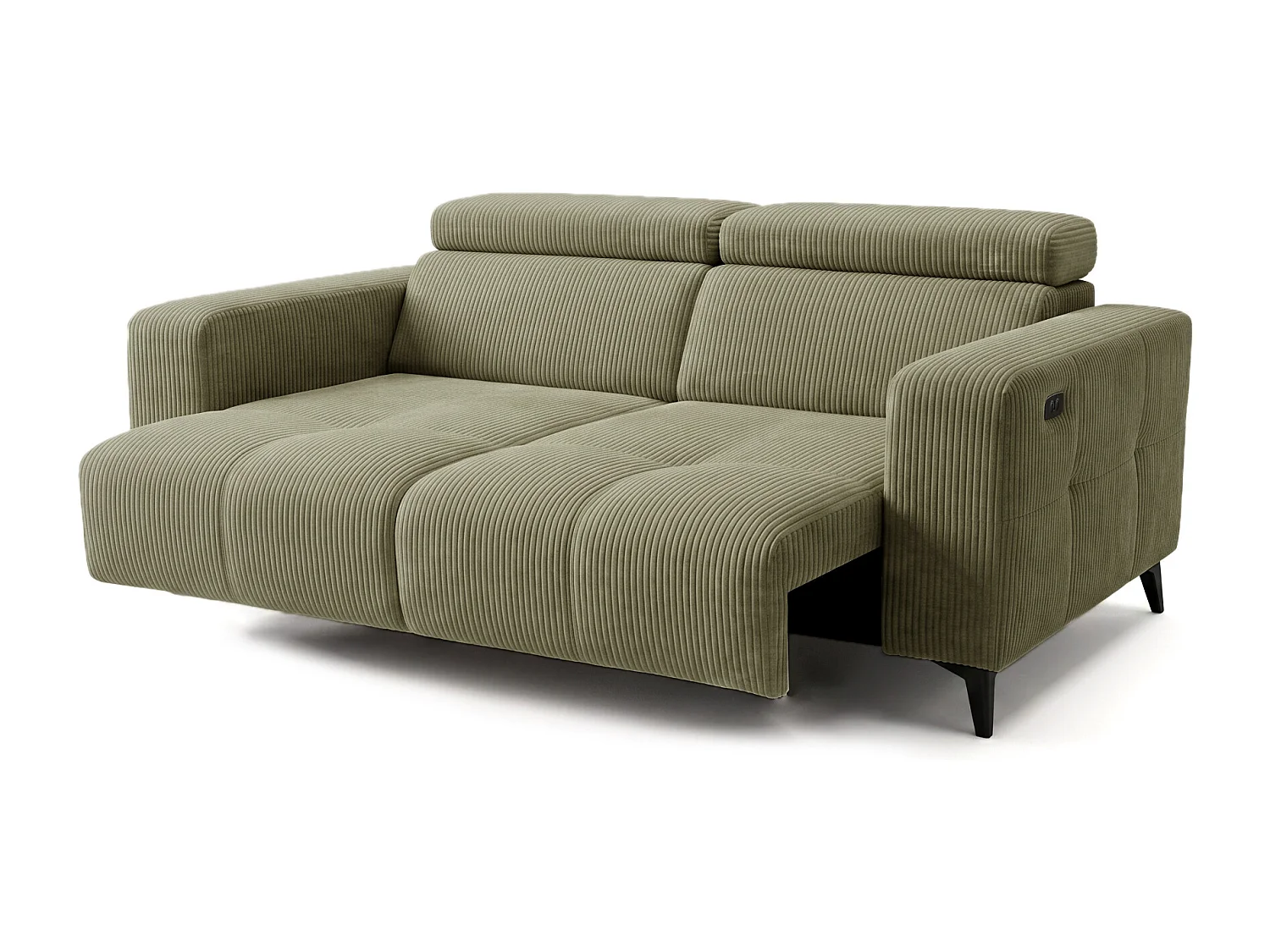 Elektrisches Relaxsofa Nicolette mit USB-Anschluss und Verstellbaren Kopfstützen – Modernes Premium Sofa