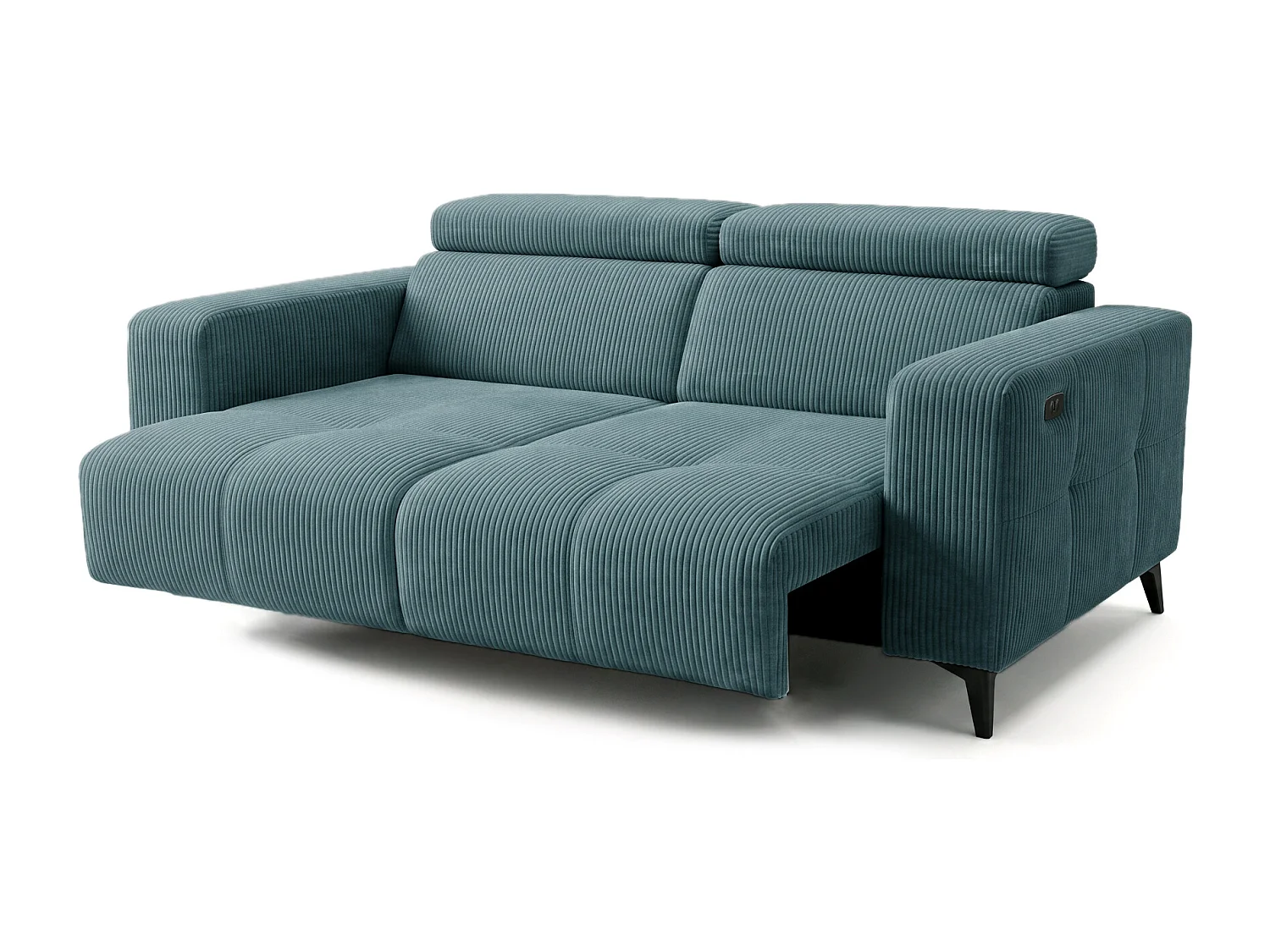 Elektrisches Relaxsofa Nicolette mit USB-Anschluss und Verstellbaren Kopfstützen – Modernes Premium Sofa