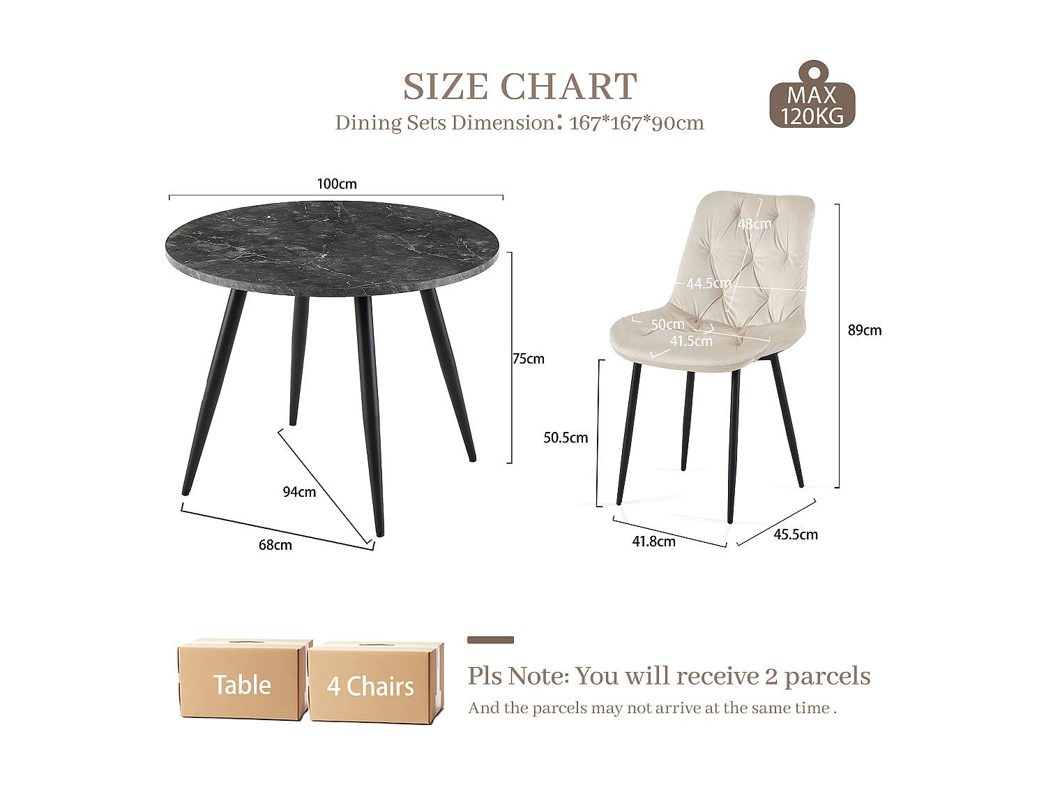 SONARA Black Marble Round Dining Table and Velvet Chairs Set, Modern 4 Seater for Dining Room
