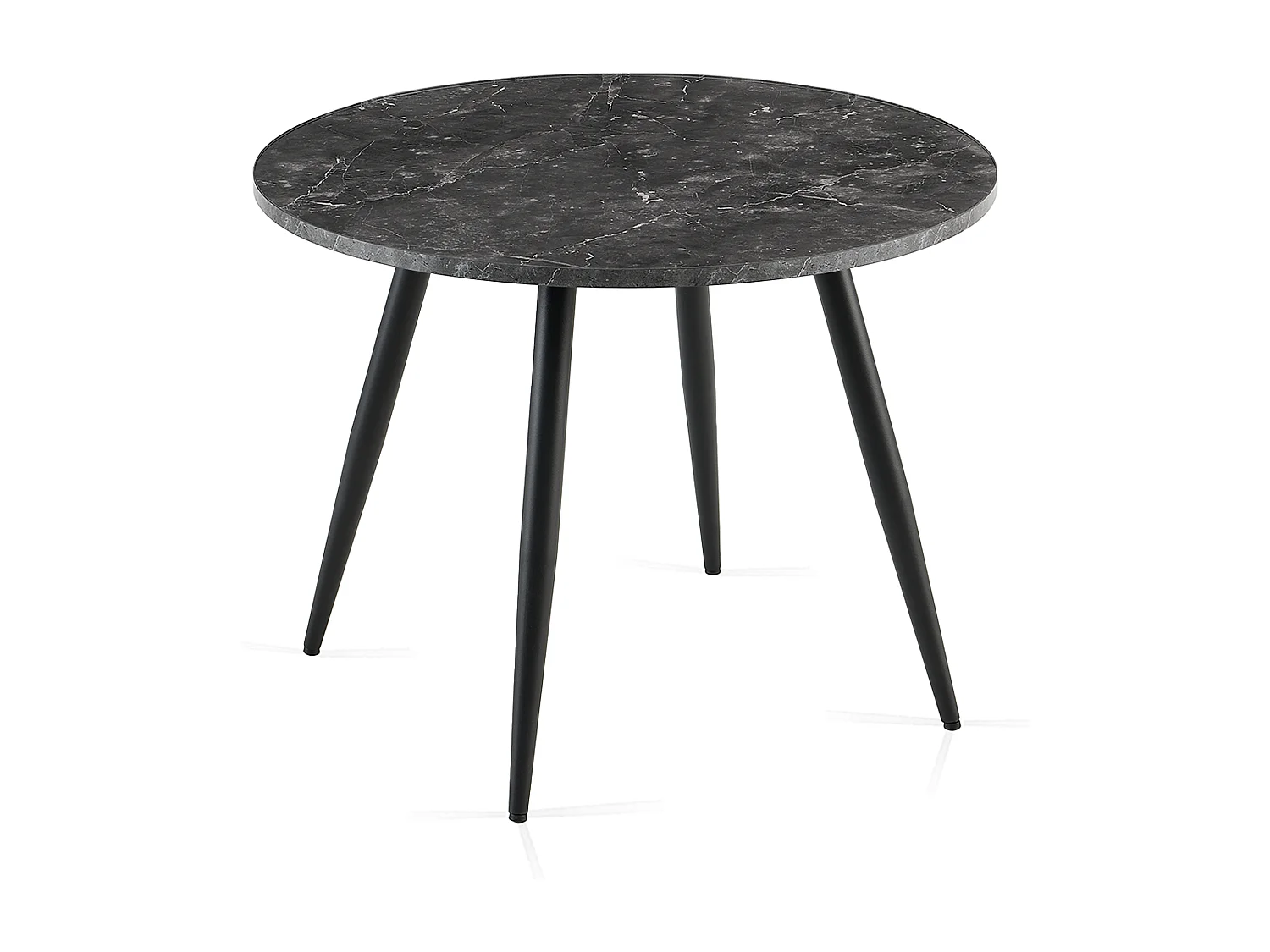 SONARA Black Marble Round Dining Table and Velvet Chairs Set, Modern 4 Seater for Dining Room
