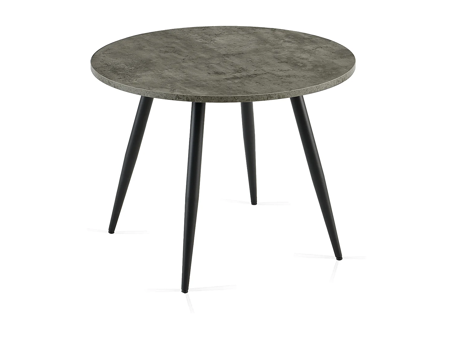 SONARA Grey Marble Round Dining Table and Velvet Chairs Set, Modern 4 Seater for Dining Room