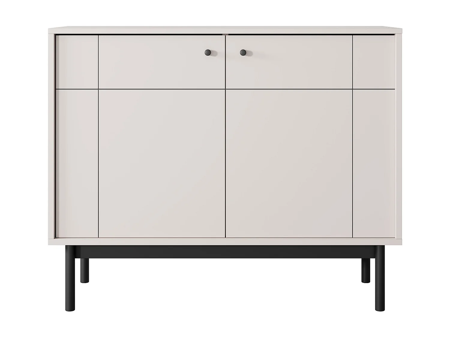 Commode 100 cm voor de woonkamer Lunaris, houten commode op poten, 2-deurs - kasjmier