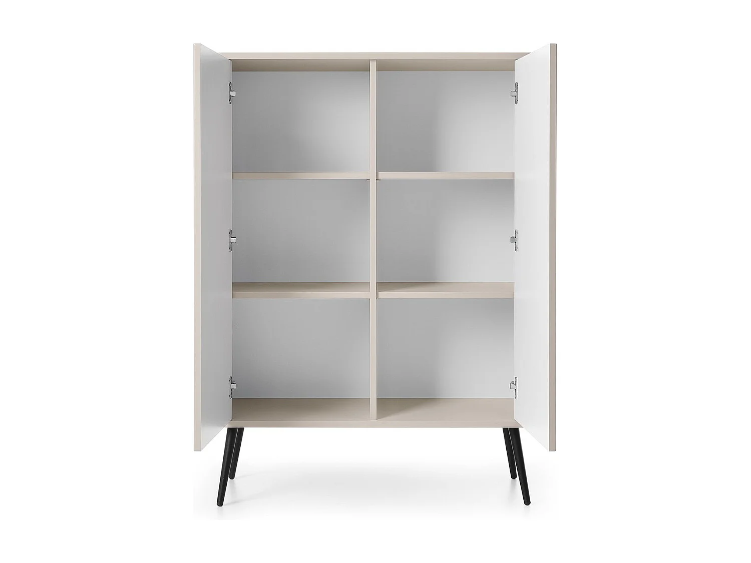 Buffet 100 cm Gerly - commode avec façades rainurées, 2 portes, cachemire + or