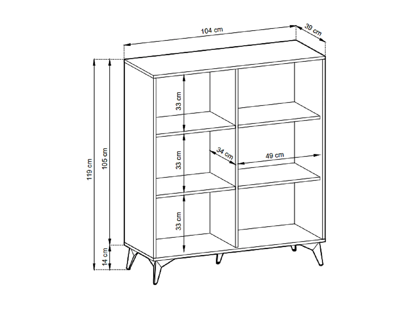 Commode haute Emerald - style loft, buffet 100 cm avec 2 portes, chêne Evoke