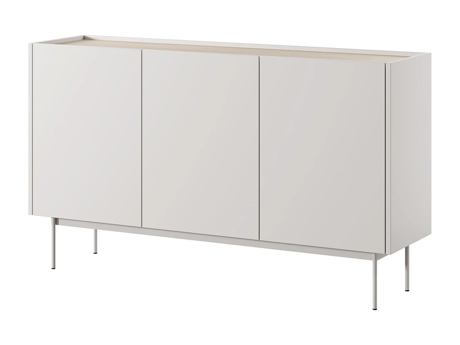 Commode 3 deuren Laris op poten - dressoir 145 cm, modern, kasjmier