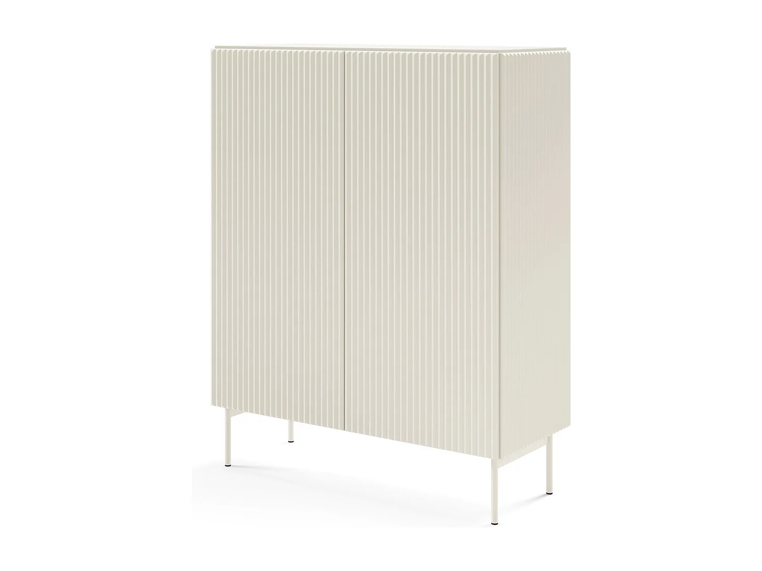 Commode kasjmier 100 cm Galiano op hoge poten - geribbelde, hoge commode voor de woonkamer