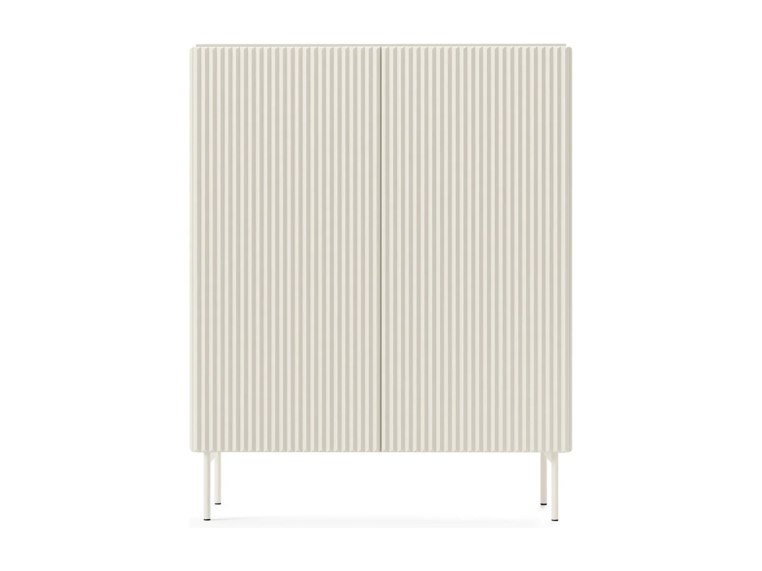Commode kasjmier 100 cm Galiano op hoge poten - geribbelde, hoge commode voor de woonkamer