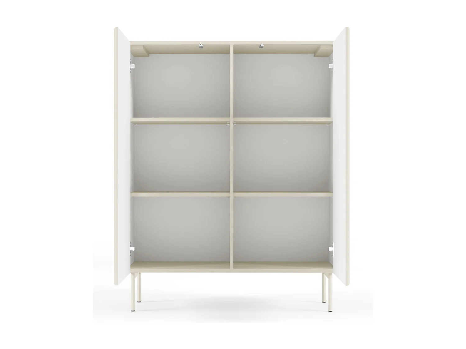 Commode kasjmier 100 cm Galiano op hoge poten - geribbelde, hoge commode voor de woonkamer