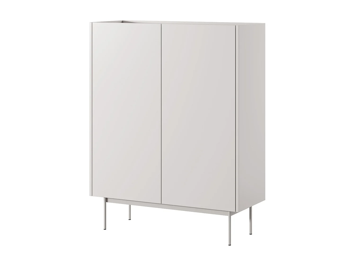 Commode haute 120 cm Laris - buffet 2 portes sur pieds, cachemire