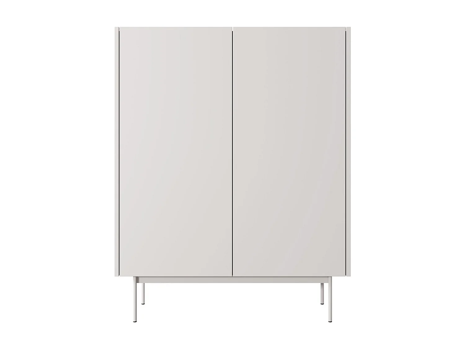 Commode haute 120 cm Laris - buffet 2 portes sur pieds, cachemire