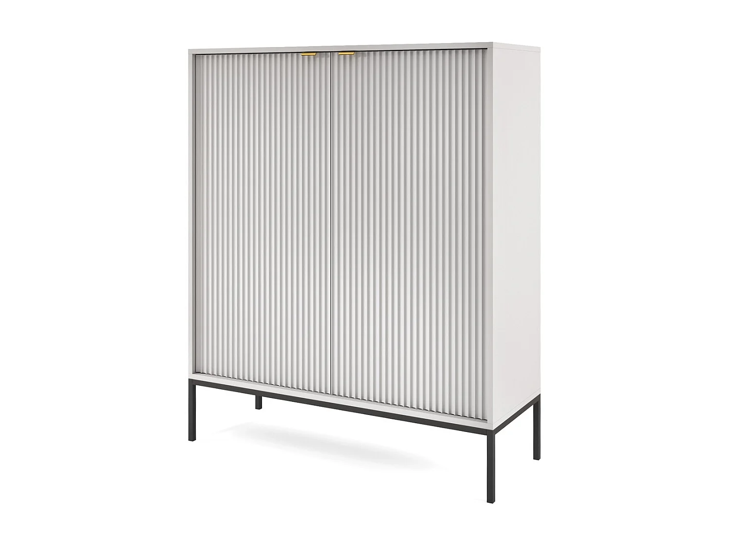 Dressoir met 2 deuren Galla - sideboard 100 cm, loftstijl, modern, grijs + zwart