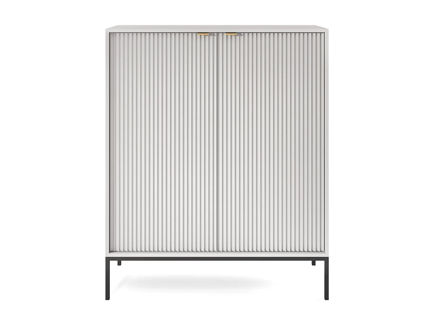 Dressoir met 2 deuren Galla - sideboard 100 cm, loftstijl, modern, grijs + zwart