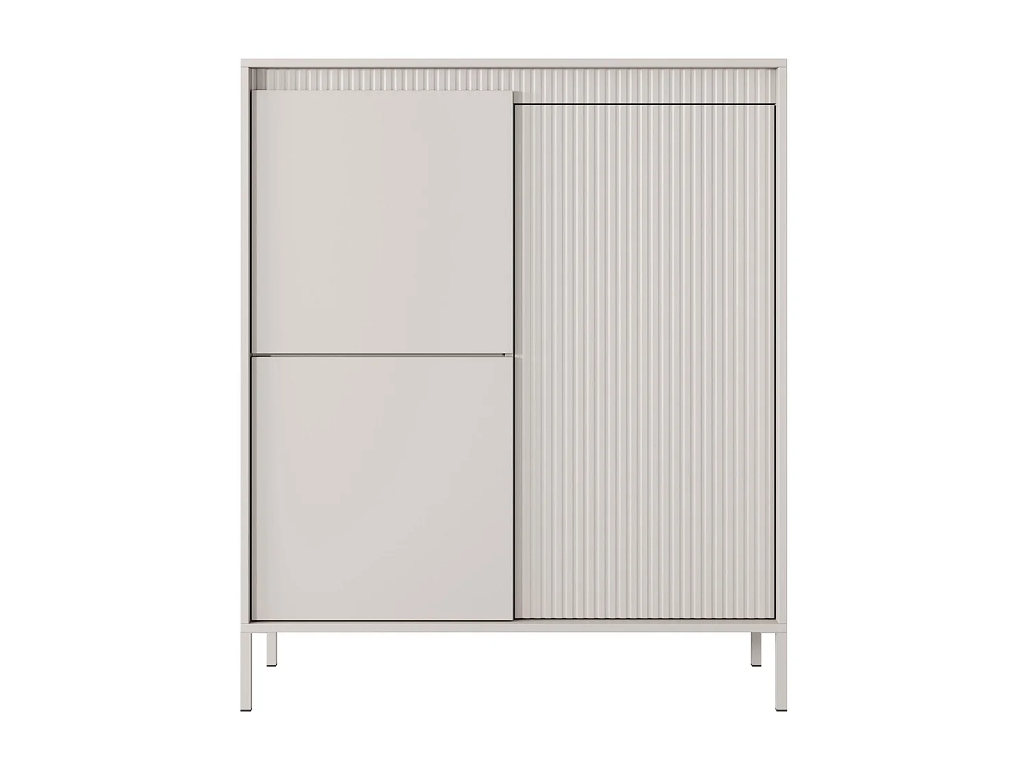 Commode beige 105 cm Santori - pieds hauts, commode à trois portes