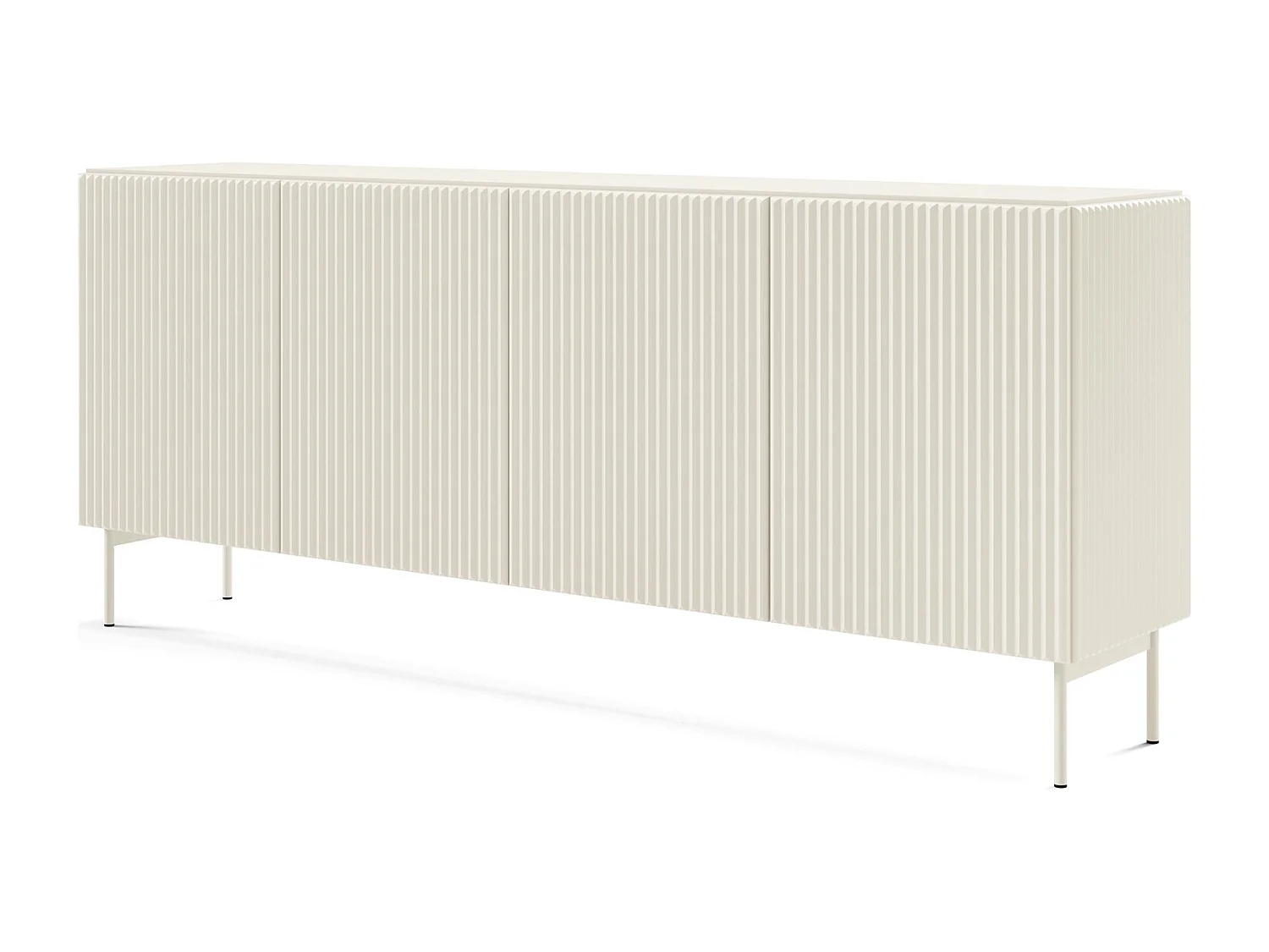 Commode 195 cm Galiano - 4 portes, pieds hauts - commode cachemire pour le salon