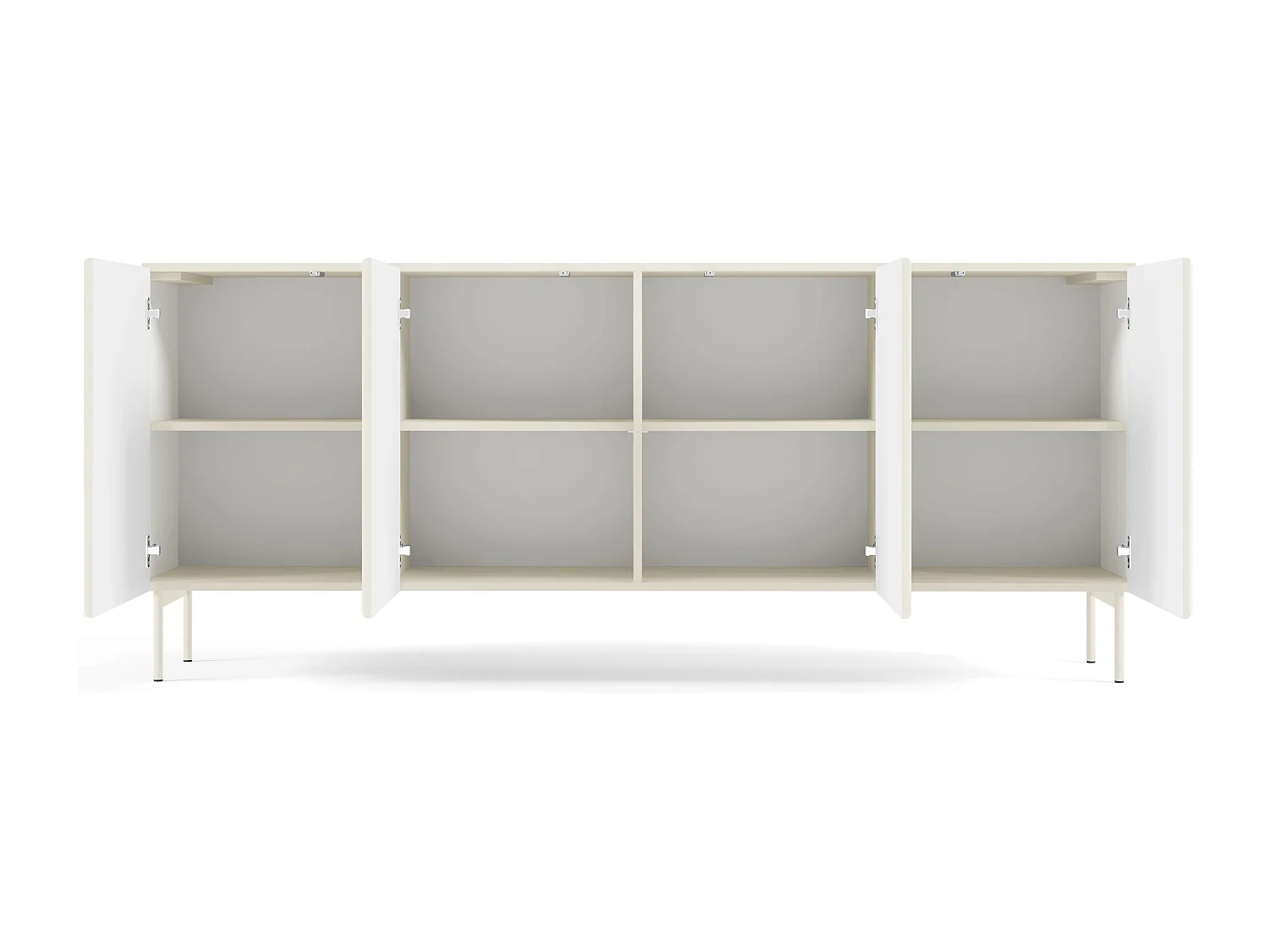 Commode 195 cm Galiano - 4 portes, pieds hauts - commode cachemire pour le salon