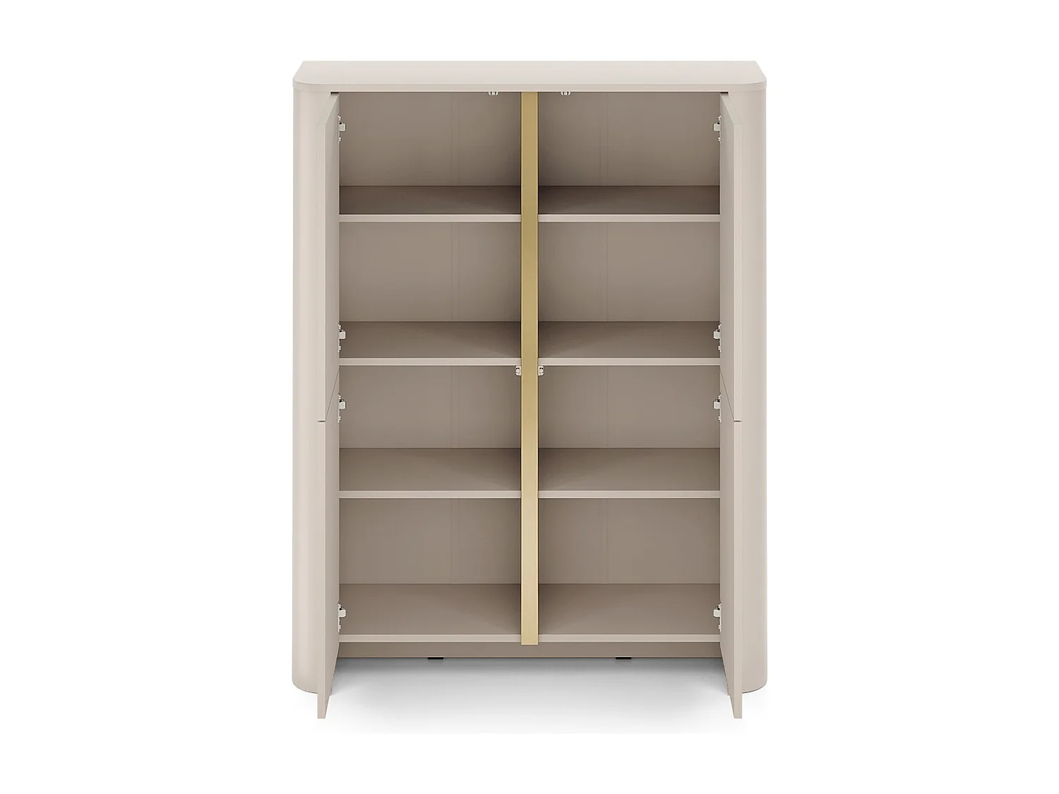 Hoge commode 130 cm Mezzano, vierdeurs, voor de woonkamer - kasjmier commode