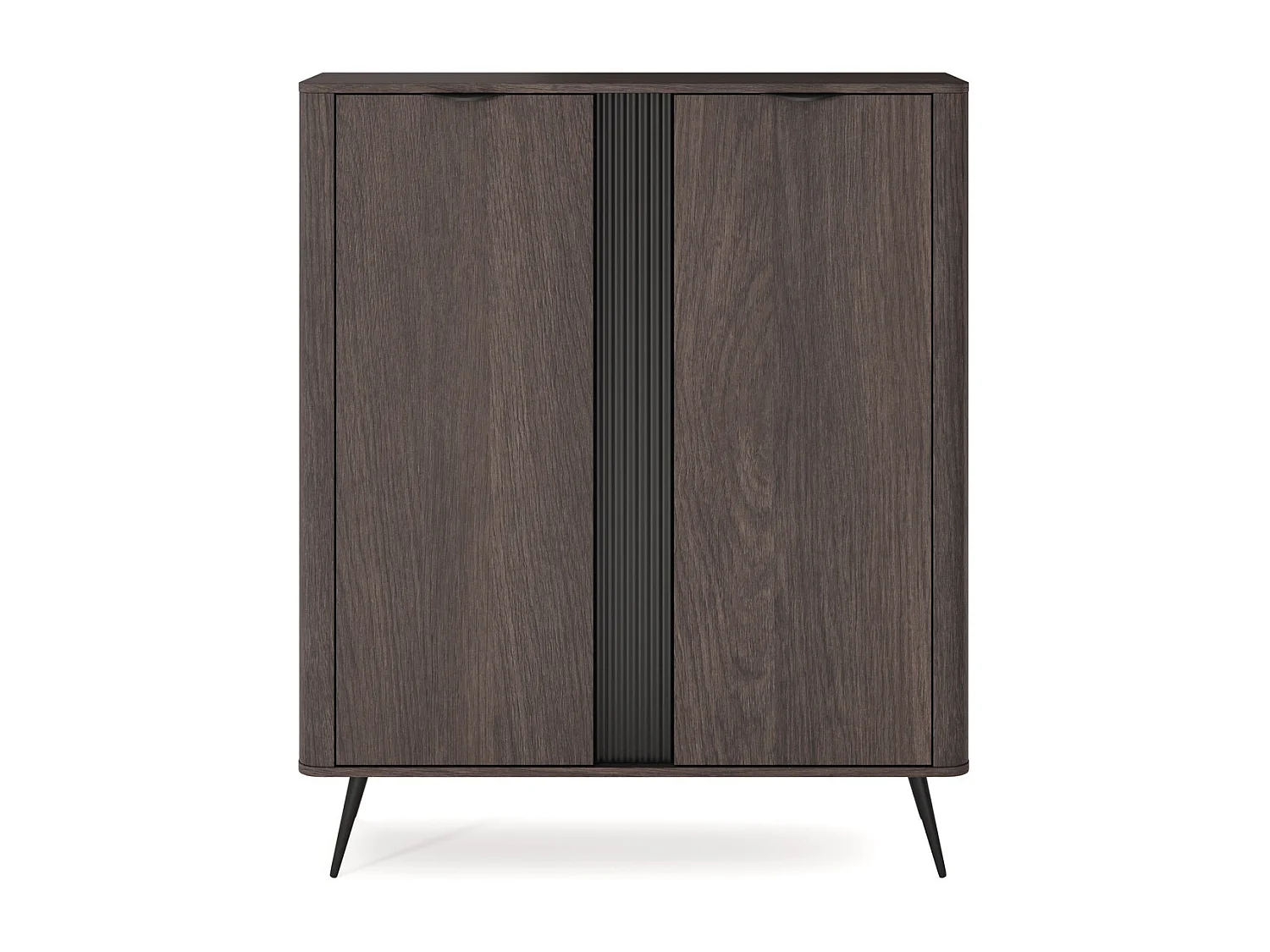 Hoge commode 135 cm Estera, 2 deuren - commode op poten, donker hout - eik Dunin