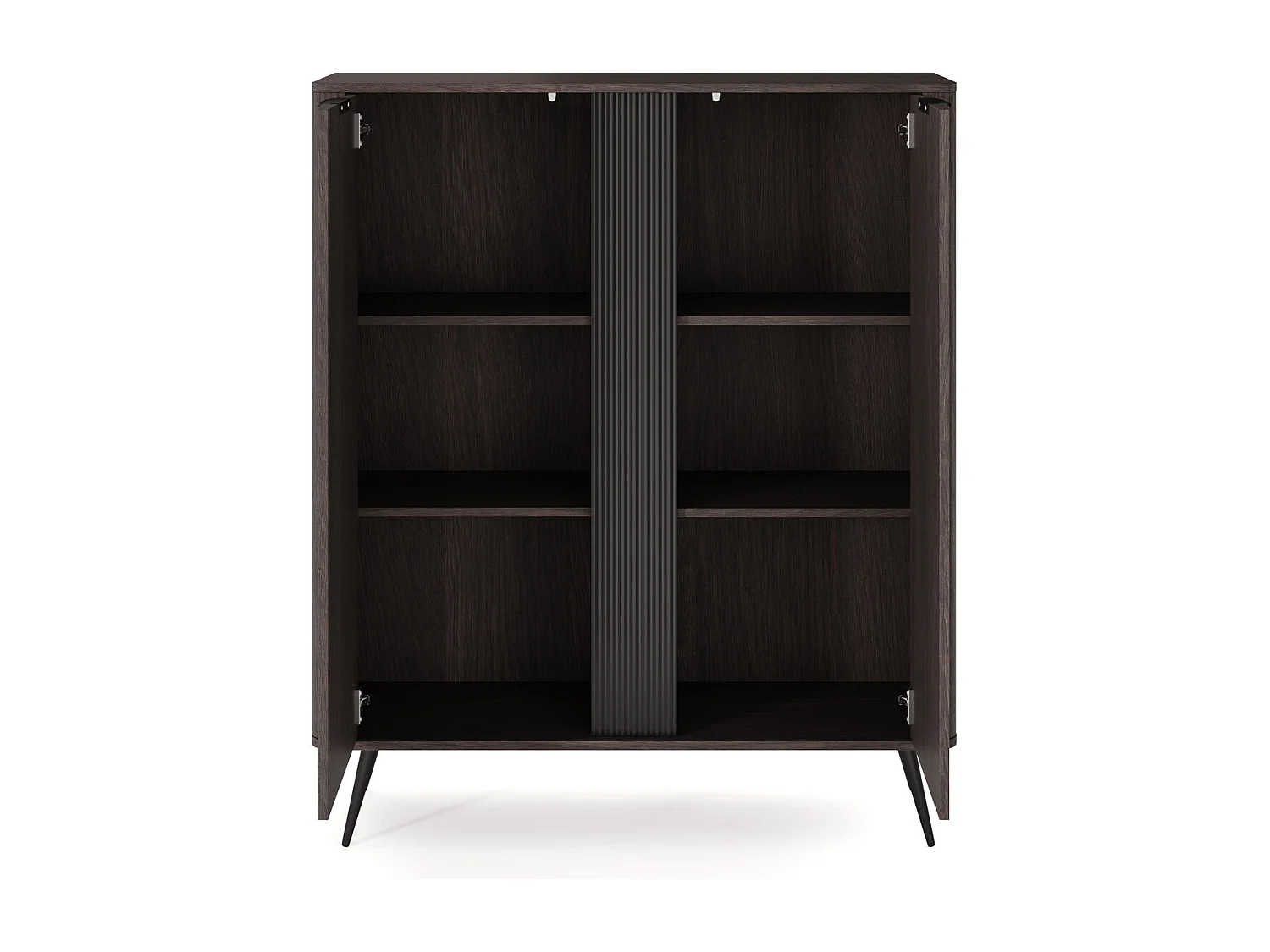 Hoge commode 135 cm Estera, 2 deuren - commode op poten, donker hout - eik Dunin