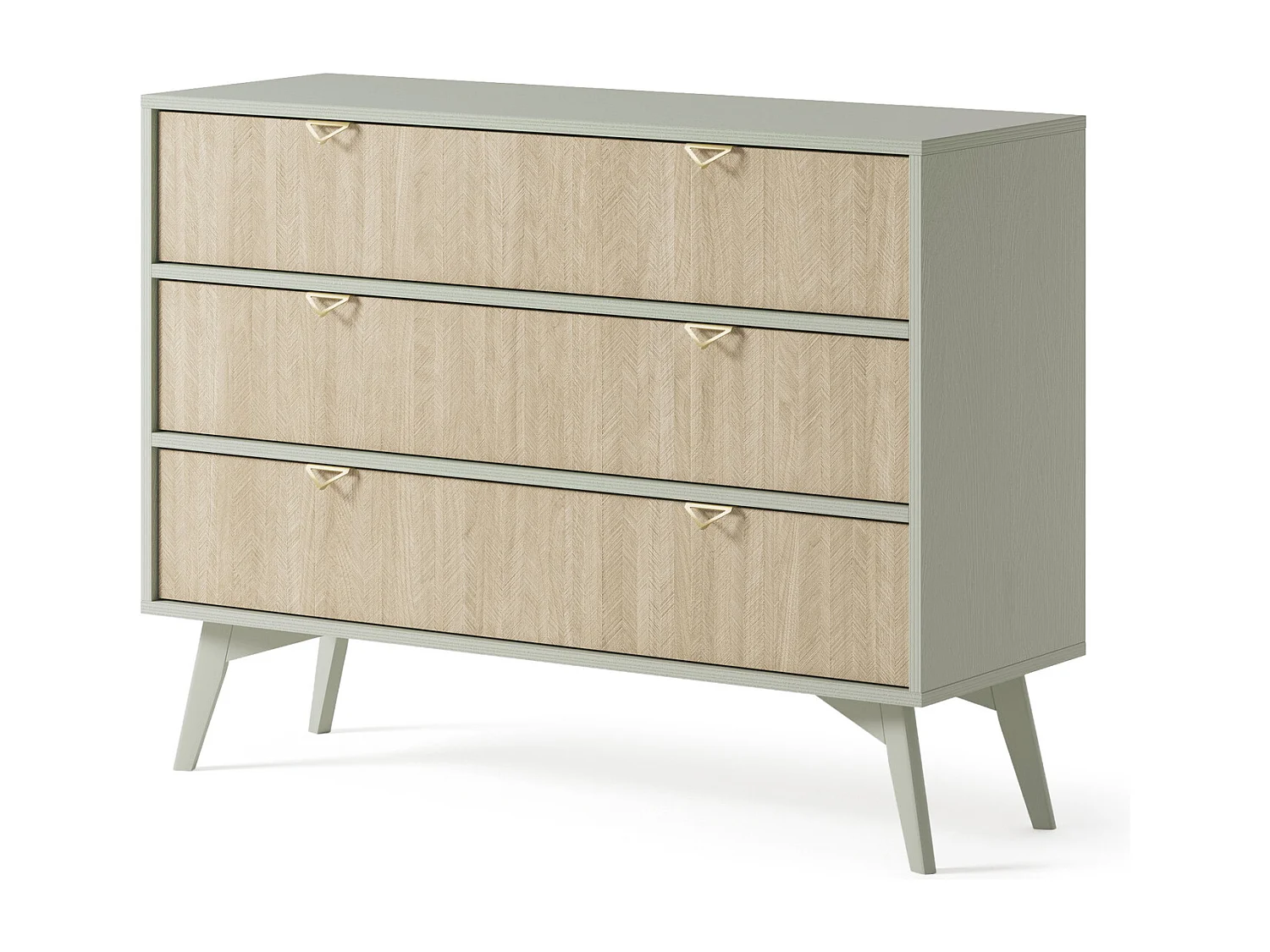 Commode 100 cm Wood - Dressoir met 3 lades, modern, boho-stijl, Eucalyptus